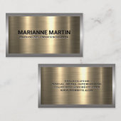 Gold Metall Aluminium Silber gebürstet | industrie Visitenkarte (Vorne/Hinten)