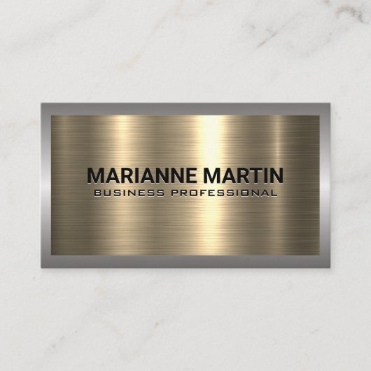 Gold Metall Aluminium Silber gebürstet | industrie Visitenkarte (Vorderseite)