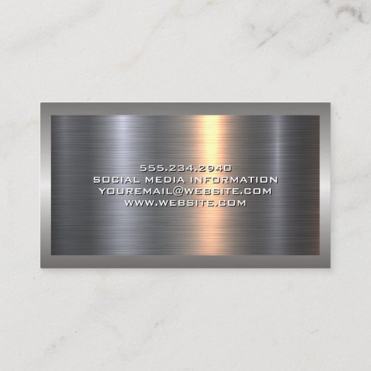 Gold-Metall-Bürste | Luxus Real Anwesen Logo Visitenkarte (Rückseite)