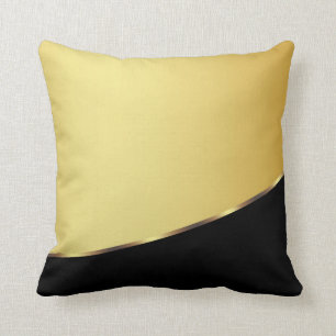 Gold Metall Elegant Modern Schwarz Kissen