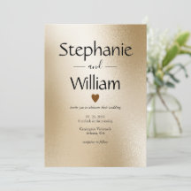 Gold Metall Herz Moderne Elegante Hochzeit