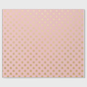 Gold Metallfolie Polka Dots Rosa Rose Moderne Geschenkpapier (Flach)