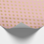 Gold Metallfolie Polka Dots Rosa Rose Moderne Geschenkpapier (Ecke)