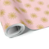 Gold Metallfolie Polka Dots Rosa Rose Moderne Geschenkpapier (Rolleneckpunkt)