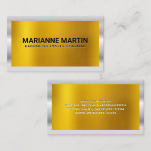 Gold Metallglanz Silberrand Visitenkarte
