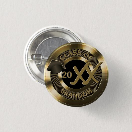 Gold-Metallic-Abschluss Button (Vorne & Hinten)