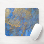 Gold-Metallic-Abstrakt auf blau Mousepad (Mit Mouse)