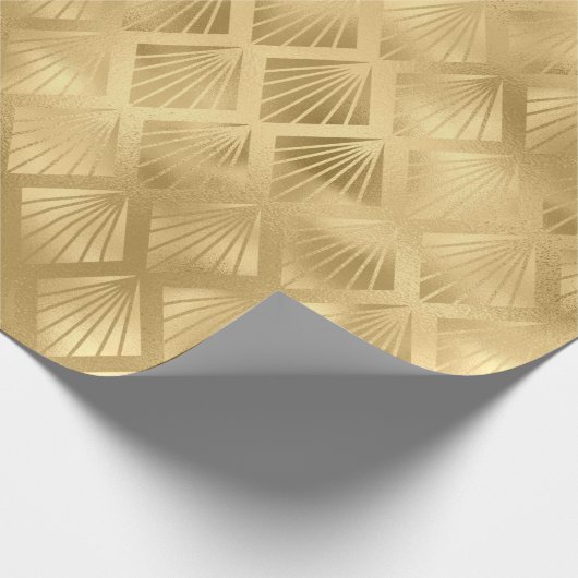 Gold Metallic Abstrakt Elegante Modernes Geschenk Geschenkpapier (Ecke)
