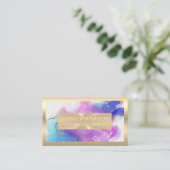 Gold Metallic | Aquarellgoldfolie Visitenkarte (Stehend Vorderseite)