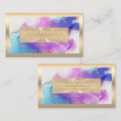 Gold Metallic | Aquarellgoldfolie Visitenkarte (Vorne/Hinten)