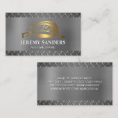 Gold Metallic-Auto-Logo | Stahluntergrund Visitenkarte (Vorne/Hinten)