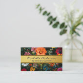 Gold Metallic Band | Farbige Blume Visitenkarte (Stehend Vorderseite)