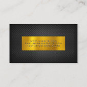 Gold Metallic Banner | Dunkles Metall Perforierter Visitenkarte (Rückseite)