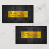 Gold Metallic Banner | Dunkles Metall Perforierter Visitenkarte (Vorne/Hinten)