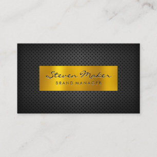 Gold Metallic Banner Dunkles Metall Perforierter Visitenkarte