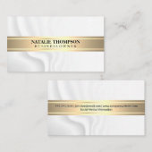 Gold Metallic Bar | Weiße Seidendraperie Visitenkarte (Vorne/Hinten)