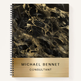 Gold Metallic Black Marble Consultant Business Notizblock