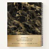 Gold Metallic Black Marble Consultant Business Notizblock (Rückseite)