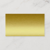 Gold Metallic Blank Business Card Visitenkarte (Rückseite)