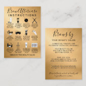 Gold Metallic Brows Aftercare Icon Visitenkarte (Vorne/Hinten)