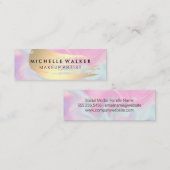 Gold Metallic Brush Stroke | Pastel Liquid Blend Mini Visitenkarte (Vorne/Hinten)