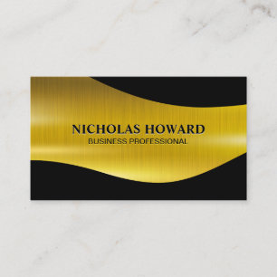 Gold Metallic Brush und Black Business Card Visitenkarte
