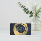 Gold-Metallic-Bürste | Abstrakter Hintergrund Visitenkarte (Stehend Vorderseite)