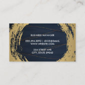 Gold-Metallic-Bürste | Abstrakter Hintergrund Visitenkarte (Rückseite)