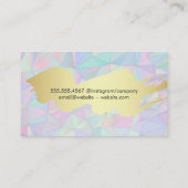 Gold-Metallic-Bürste | Geometrisch Holografisch Visitenkarte (Rückseite)