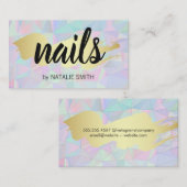 Gold-Metallic-Bürste | Geometrisch Holografisch Visitenkarte (Vorne/Hinten)