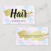 Gold-Metallic-Bürste | Mosaic Geometric Visitenkarte (Vorne/Hinten)