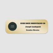 Gold Metallic Business Employee Logo Namensschild (Vorderseite)
