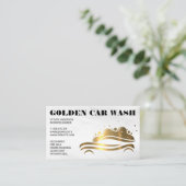 Gold Metallic Car Wash Logo Visitenkarte (Stehend Vorderseite)