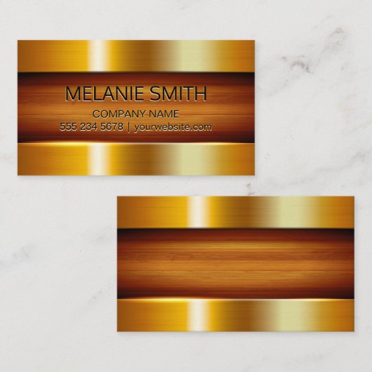 Gold-Metallic-Chrome Visitenkarte (Vorne/Hinten)