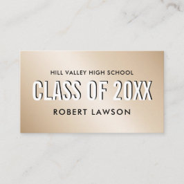 Gold Metallic Class Abschluss Name Social Icon Visitenkarte