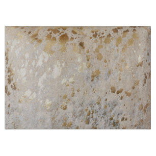 Gold Metallic Cowhide Print Luxus Schneidebrett