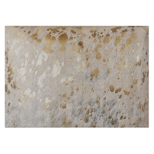 Gold Metallic Cowhide Print | Luxus Schneidebrett (Vorderseite)