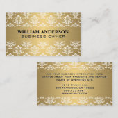 Gold Metallic | Damask Muster Rabattkarte (Vorne/Hinten)