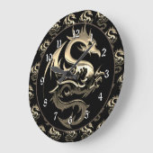 Gold Metallic Dragon Große Wanduhr (Winkel)