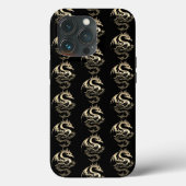 Gold Metallic Dragon Pattern Case-Mate iPhone Hülle (Rückseite)