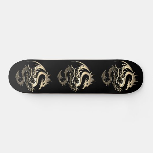 Gold Metallic Dragon Skateboard (Horizontal)