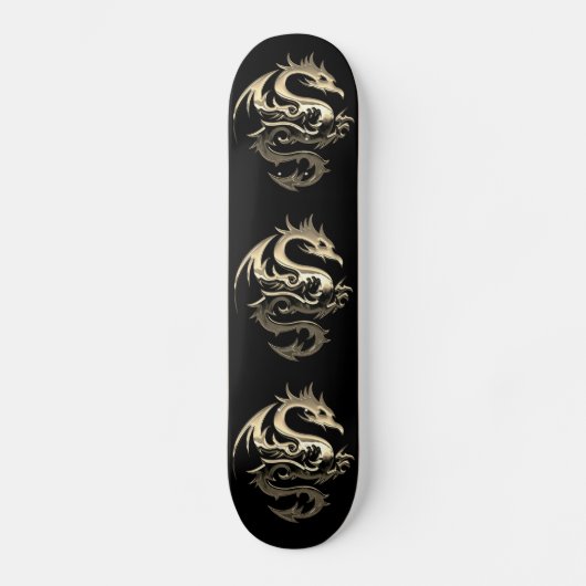 Gold Metallic Dragon Skateboard (Vorderseite)
