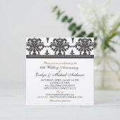 Gold Metallic Elegant 50-jähriges Party Einladung (Stehend Vorderseite)