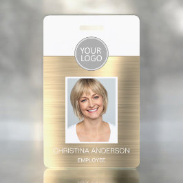 Gold Metallic Employee Name Logo Foto Corporate Ausweis