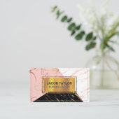 Gold Metallic | Farbblockmarmor Visitenkarte (Stehend Vorderseite)
