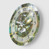 Gold Metallic Faux Stone Gem Clock Große Wanduhr (Winkel)