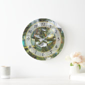 Gold Metallic Faux Stone Gem Clock Große Wanduhr (Zuhause)