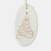 Gold Metallic Filigree Weihnachtsbaum Keramik Ornament (Rechts)