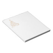 Gold Metallic Filigree Weihnachtsbaum Minimalistis Notizblock (angewinkelt)