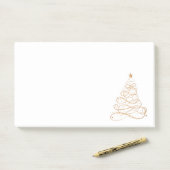 Gold Metallic Filigree Weihnachtsbaum Minimalistis Post-it Klebezettel (Auf Schreibtisch)